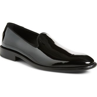 BOSS Derrek Patent Leather Venetian Loafer in Black at Nordstrom Rack, Size 11.5Us / 10.5Uk