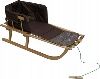 OEM Trineo De Madera Con Respaldo Y Colch&oacute;n Para Ni&ntilde;os, Tradicional, S&oacute;lido Pl