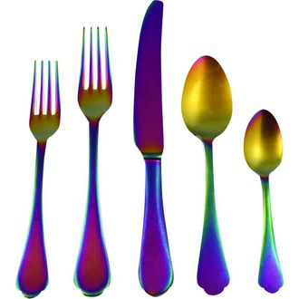 Mepra Dolce Vita Flatware Set - 20 Pieces in Pewter Rainbow at Nordstrom