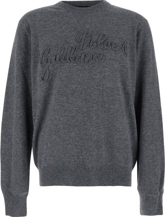Dolce & Gabbana Grey Crewneck Logo Sweater