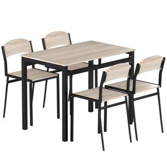 HOMCOM Conjunto de comedor 100x63x76.5 cm negro