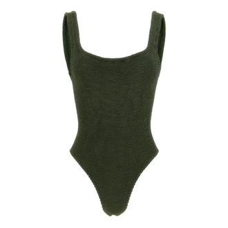 Hunza G Square Neck One-piece Swimsuit - female - Hunza G - Swimsuits - Green - ONE SIZE - Swimwear