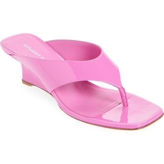 Stuart Weitzman Vinnie 50 Wedge Thong Sandal in Sunset Pink at Nordstrom, Size 10.5