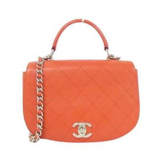 Chanel Pre-owned Calf Shoulder Bag - Dames - Pre-owned - Oranje - Maat: ONE Size Leer