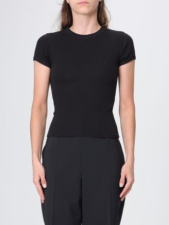 Saint Laurent T-shirt slim fit in cotone con monogramma YSL