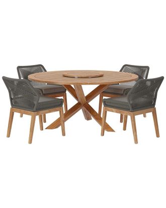 ModWay Wellspring 5Pc Outdoor Patio Teak Wood Dining Set