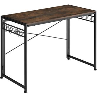 TecTake Escritorio estilo industrial plegable 102x51x77cm madera oscura