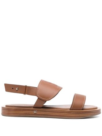 Max Mara Leren sandalen - Bruin