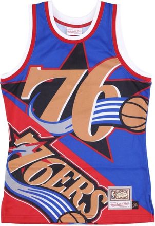 Mitchell & Ness NBA Big Face Tank Top Blauw - Heren - Fitness - Veelkleurig - M - Polyester - Fitness