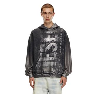 Diesel Stijlvolle Denim Jeans - Heren - Hoodies - Grijs - S - Denim - Hoodies & sweatvesten