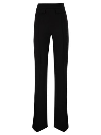 Elisabetta Franchi Pantalones de crep&eacute; el&aacute;stico doble con logo bordado de Elisabetta Franchi