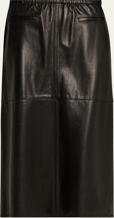 Nackiy&eacute; Runway Leather Midi Skirt