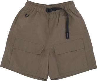 Usual Modderbruine Cargo Shorts - Heren - Korte Broeken - Bruin - L - Nylon - Korte Broeken
