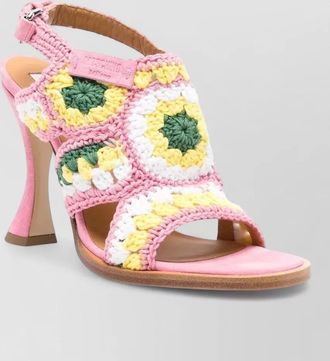 Moschino sandals heel open toe crochet slingback strap