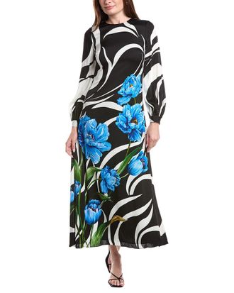 Elie Tahari The Renata Silk-Blend Maxi Dress