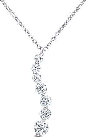 Mimi & Max 1 1/2ct DEW Created Moissanite Journey Pendant with Chain in Sterling Silver