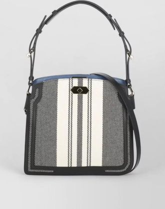 Lanvin geometric shoulder bag leather fabric hardware