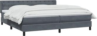 vidaXL Cama Box Spring Con Colch&oacute;n Terciopelo Gris Oscuro 180x210 Cm Vidaxl