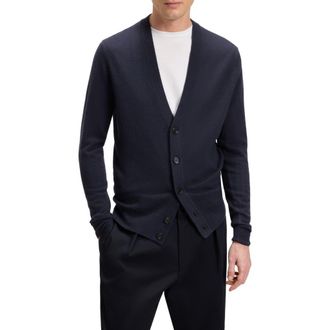 BOSS x Beckham Jelso Cashmere V-Neck Cardigan in Dark Blue at Nordstrom Rack, Size Large