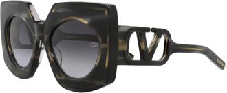 Valentino Grey Gradient Irregular Sunglasses VLS-127 A 53