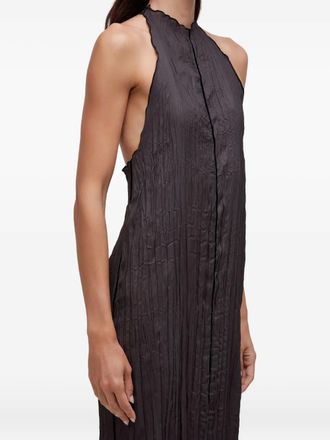 Osklen Raglan satijnen maxi-jurk met dubbele rij knopen - Zwart