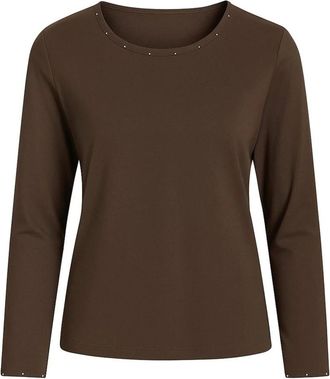 2-Biz Long Sleeve Tops - Dames - Longsleeves - Bruin - 2XL - Tops