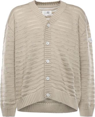 Maison Margiela Cardigan - Heren - Vesten - Beige - M - Katoen - Truien & Vesten