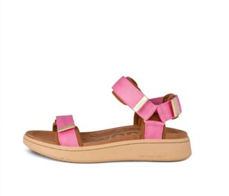 Woden Womens Line Sandals In Aurora Pink