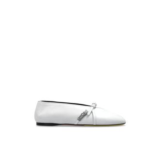 Moschino Ballerinas, female, White, Size: 7 1/2 US Leather Ballerina Flats