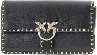 Pinko Bolso Love One Slouchy de piel con tachuelas - Bags - Mujer - Negro - ONE SIZE