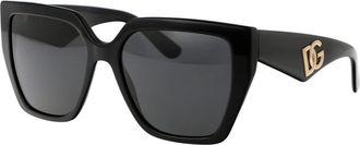 Dolce & Gabbana Dg 4438 Zonnebril - Dames - Zonnebrillen - Zwart - 55 MM - Accessoires