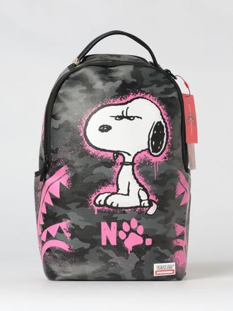 Sprayground Snoopy Pink Stencil Coated Cotton Backpack