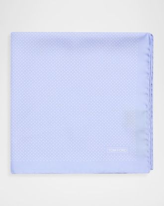 Tom Ford Men & apos;s Micro Polka Dot Silk Pocket Square
