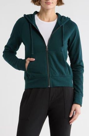 James Perse French Terry Crop Zip Hoodie in Laurel at Nordstrom Rack, Size 0