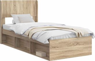vidaXL Estructura De Cama Con Almacenamiento Y Cabecero Roble Sonoma Vidaxl