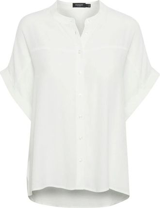 Soaked In Luxury Witte Zijden Shirt met Wijde Mouwen - Dames - Blouses - Wit - XL - Overhemden
