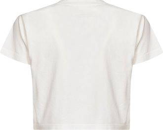 Maison Margiela Womens T-Shirt Cropped Jersey White Cotton T-Shirts & Jerseys