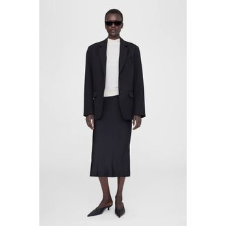 Anine Bing Bar Silk Skirt in Black at Nordstrom, Size Xx-Small