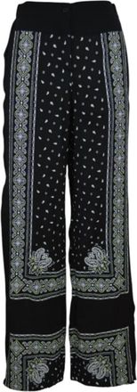 Pinko Bandana Print Wide-Leg Broek - Dames - Wijde Broeken - Zwart - S - Broeken