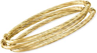 Ross-Simons Italian 14kt Yellow Gold Jewelry Set: 3 Twisted Bangle Bracelets