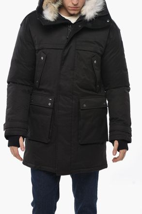 Nobis Solid-Color Utility Down Jacket YATESY with Fur Detail Nobis