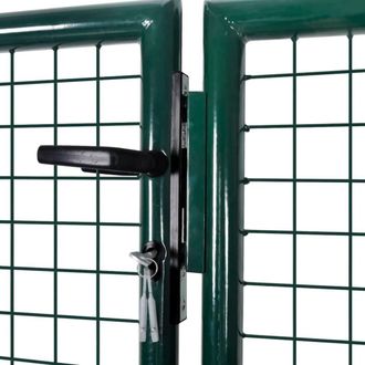 Berkfield Home Modern Garden Mesh Gate Fence Door Wall Grille 289 x 75 cm / 306 in Green