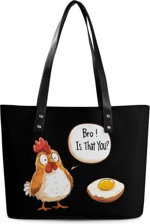 Generic Egg Chicken Bro! Is That You Tote Bags for Women Cute Shoulder Purses Handbags