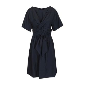 Emporio Armani Cotton Poplin Dress - female - Emporio Armani - Short Dresses - Blue - S - Dresses