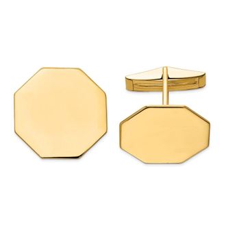 Diamond2Deal 14K Yellow Gold Octagonal Mens Cuff Links