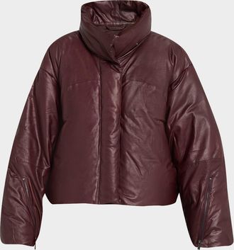 TWP Leather Raglan Puffer Jacket