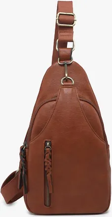 Jen & Co. Womens Nikki Compartment Crossbody Sling Bag In Brown