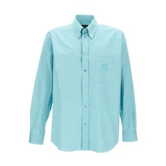 Fendi Casual Shirts, male, Blue, S, Oxford Cotton Shirt