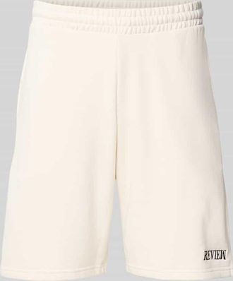 Review Regular Fit Shorts mit Label-Stitching in Offwhite, Gr&ouml;&szlig;e XXL