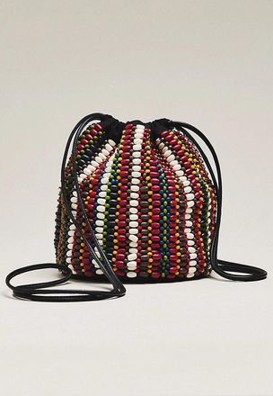 Anthropologie THE GREAT. Beaded Cinched Bucket Bag
